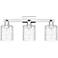 Arcadia Cobbleskill 24"W 3 Light Chrome Bath Light w/ Deco Swirl Shade