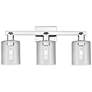 1_Arcadia Cobbleskill 24"W 3 Light Chrome Vanity Light w/ Clear Shade