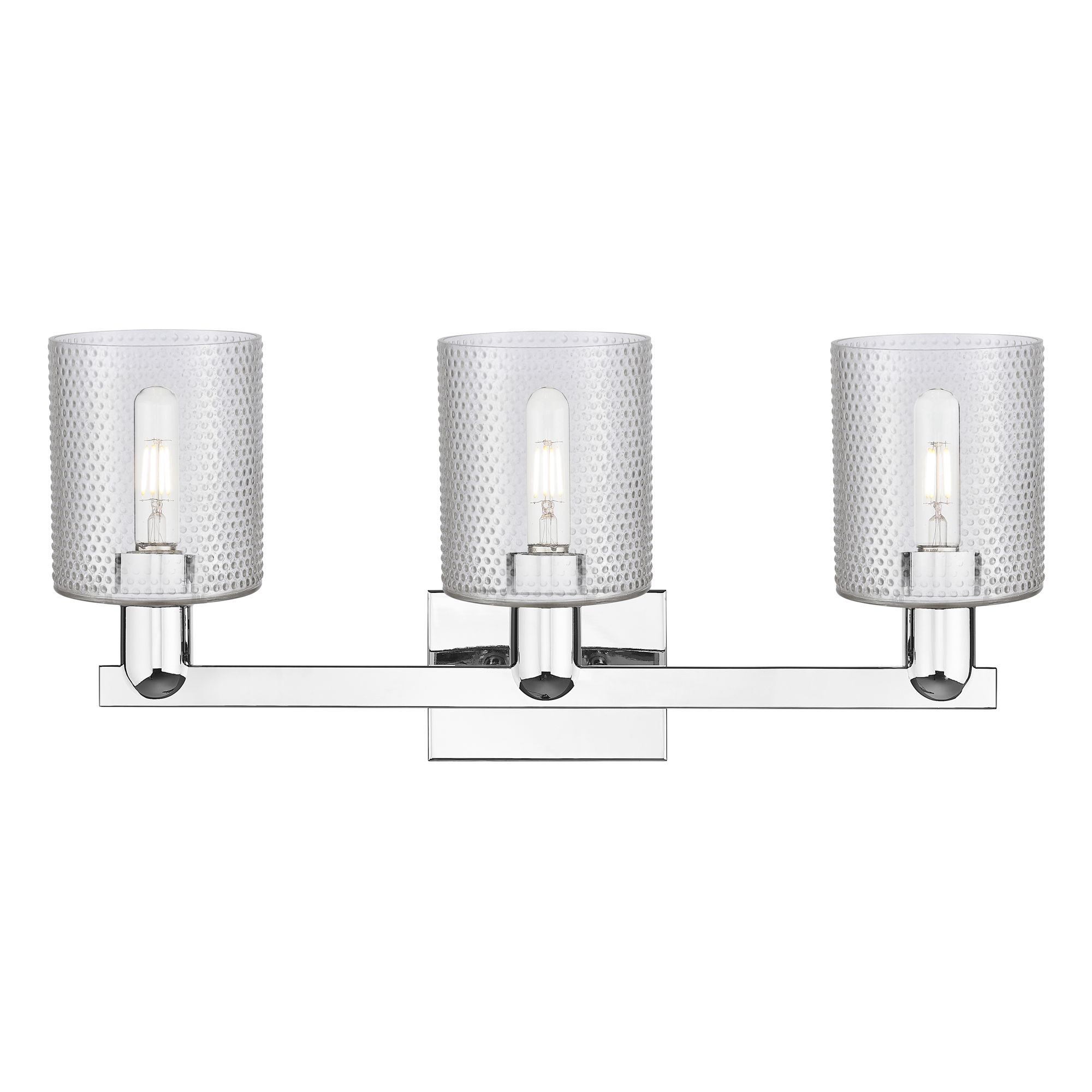 Image 2 Arcadia Cobbleskill 24"W 3 Light Chrome Vanity Light w/ Clear Shade more views