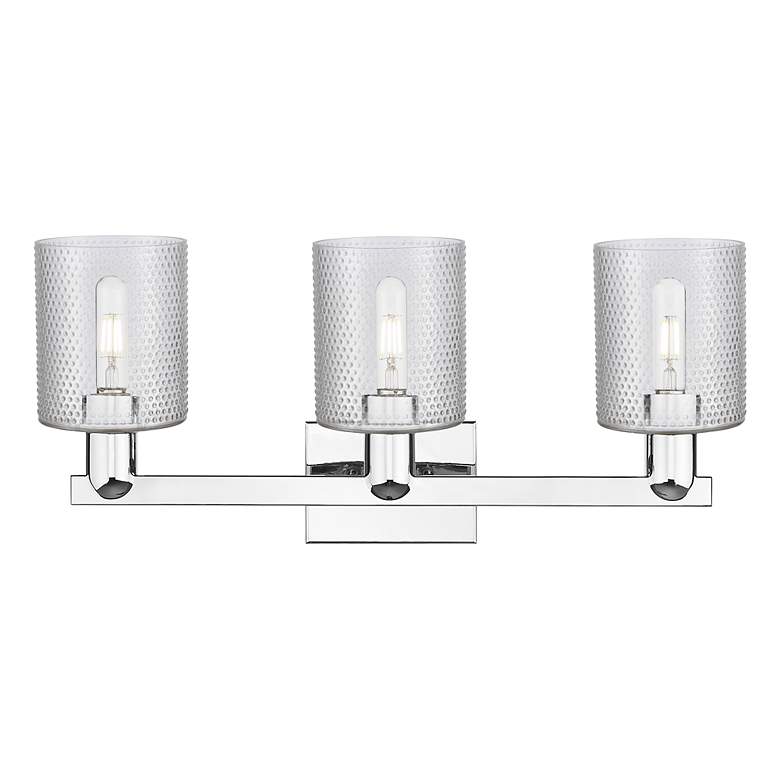 Image 2 Arcadia Cobbleskill 24"W 3 Light Chrome Vanity Light w/ Clear Shade more views