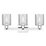 2_Arcadia Cobbleskill 24"W 3 Light Chrome Vanity Light w/ Clear Shade more views