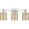 Arcadia Cobbleskill 24"W 3 Light Chrome Vanity Light w/ Mercury Shade