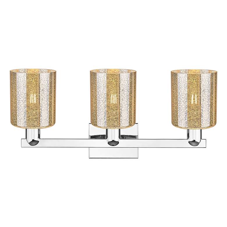 Image 2 Arcadia Cobbleskill 24"W 3 Light Chrome Vanity Light w/ Mercury Shade more views