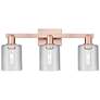 1_Arcadia Cobbleskill 24"W 3 Light Copper Vanity Light With Clear Shade