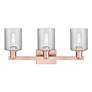 2_Arcadia Cobbleskill 24"W 3 Light Copper Vanity Light With Clear Shade more views