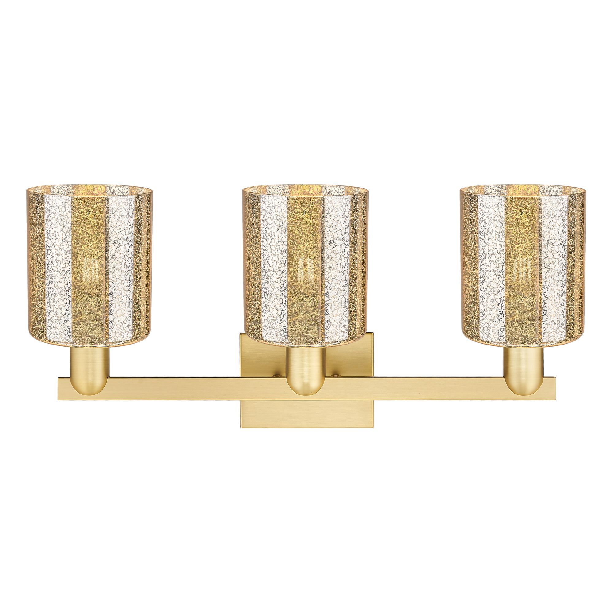 Image 2 Arcadia Cobbleskill 24"W 3 Light Gold Vanity Light w/ Mercury Shade more views