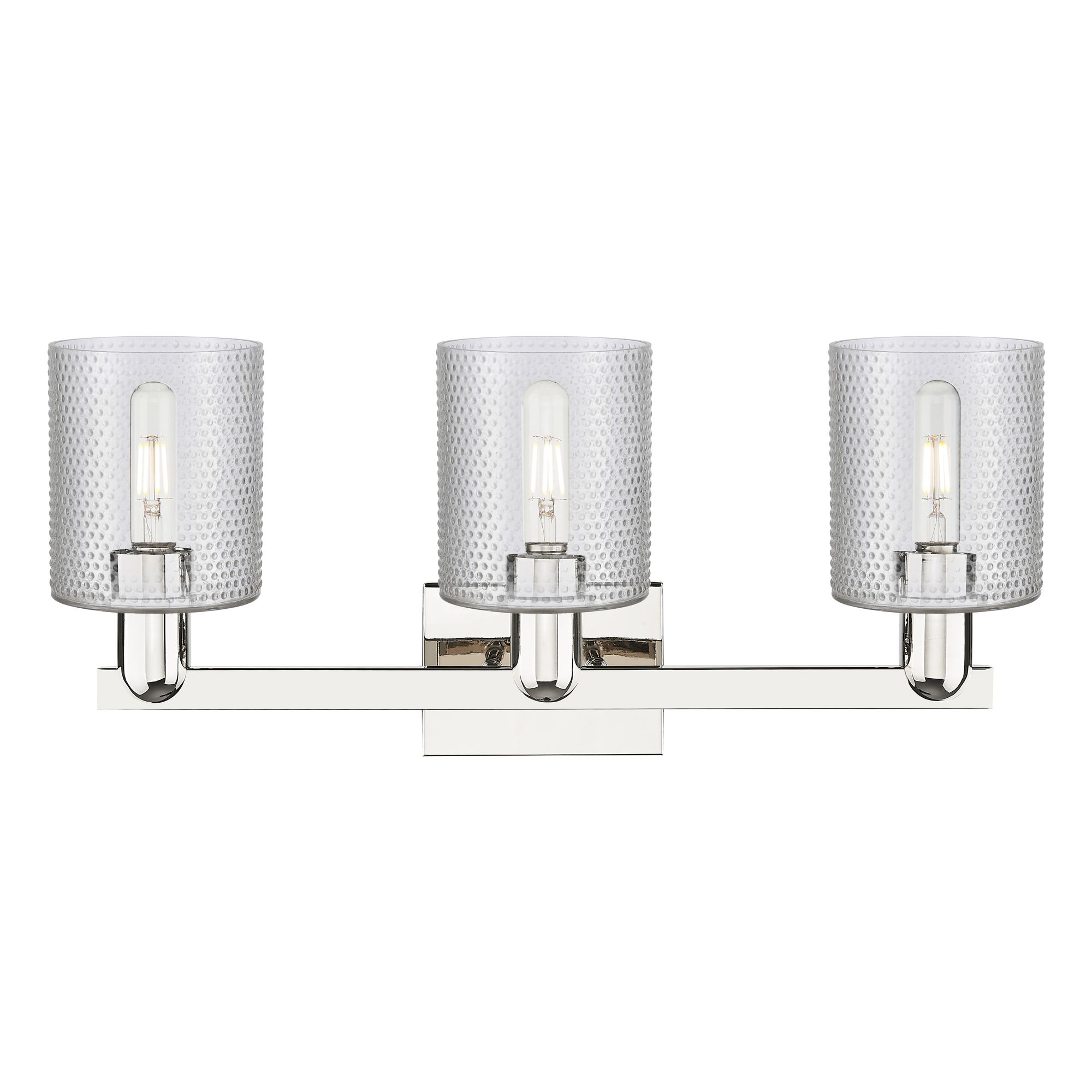 Image 2 Arcadia Cobbleskill 24"W 3-Lt Polished Nickel Vanity w/ Clear Shade more views