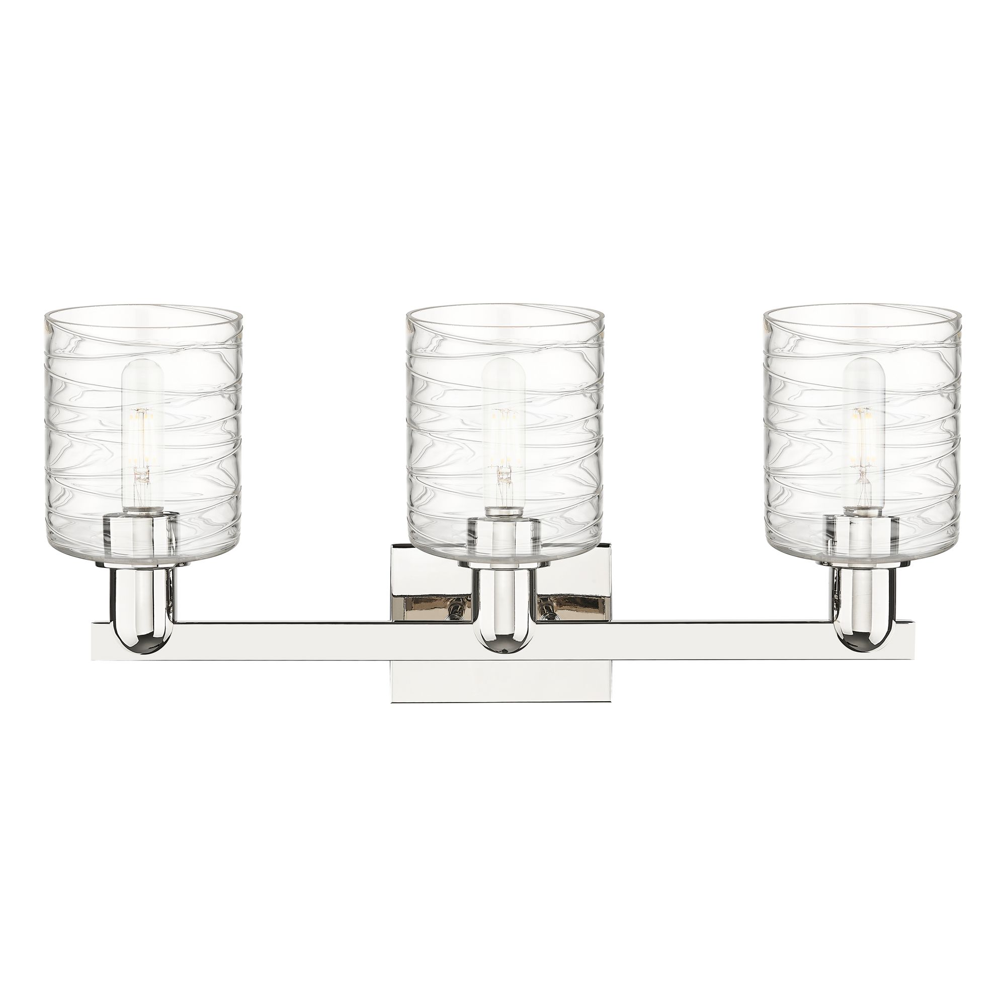 Image 2 Arcadia Cobbleskill 24"W 3-Lt Polished Nickel Vanity w/ Deco Shade more views