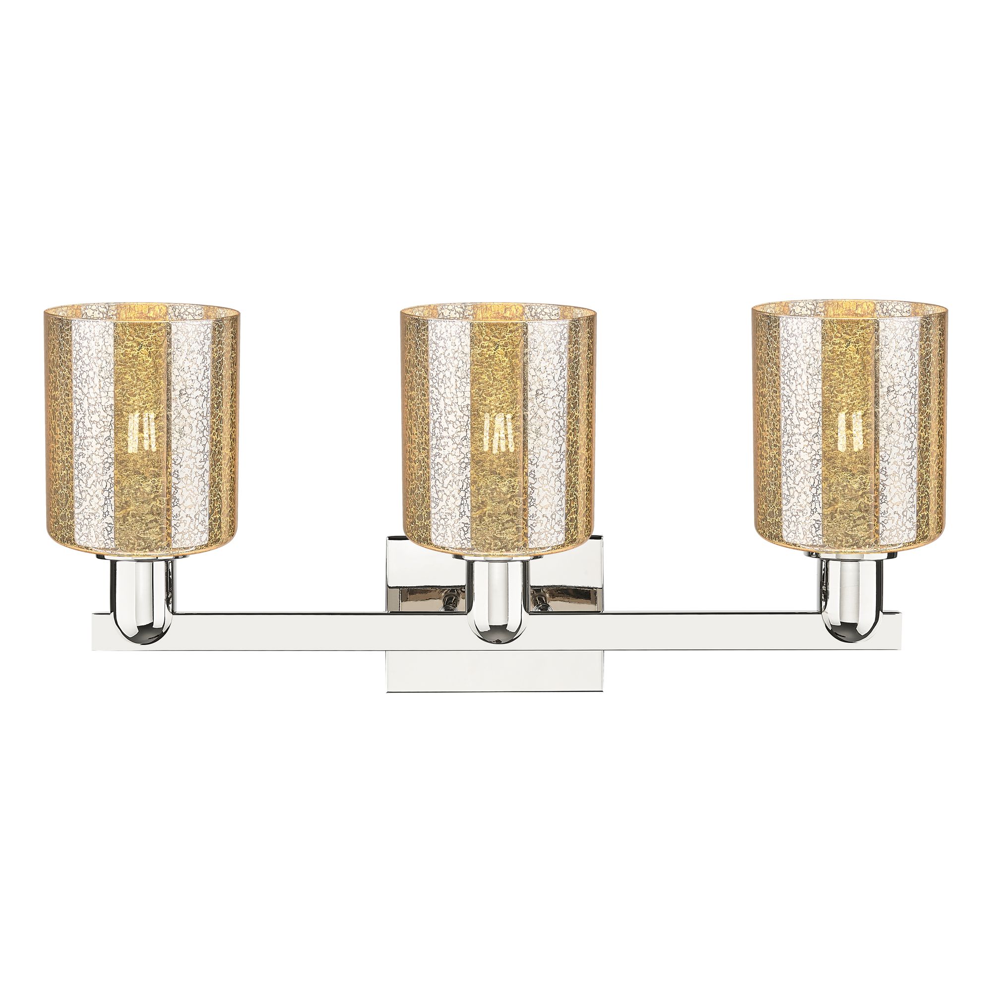 Image 2 Arcadia Cobbleskill 24"W 3-Lt Polished Nickel Vanity w/ Mercury Shade more views