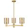 Arcadia Cobbleskill 27"W 3 Light Gold Stem Chandelier w/ Mercury Shade