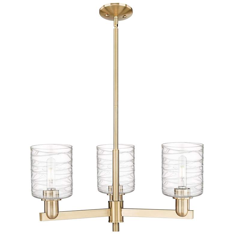 Image 1 Arcadia Cobbleskill 27"W 3-Lt Bronze Stem Chandelier w/ Deco Shade