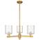 Arcadia Cobbleskill 27"W 3-Lt Brushed Brass Stem Chandelier w/ Deco Shade