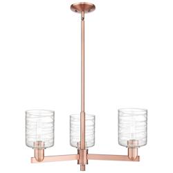 Arcadia Cobbleskill 27"W 3-Lt Copper Stem Chandelier w/ Deco Shade