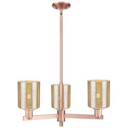 Arcadia Cobbleskill 27"W 3-Lt Copper Stem Chandelier w/ Mercury Shade
