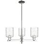 Arcadia Cobbleskill 27"W 3-Lt Polished Nickel Stem Chandelier w/ Deco Shade