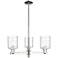 Arcadia Cobbleskill 27"W 3-Lt Polished Nickel Stem Chandelier w/ Deco Shade