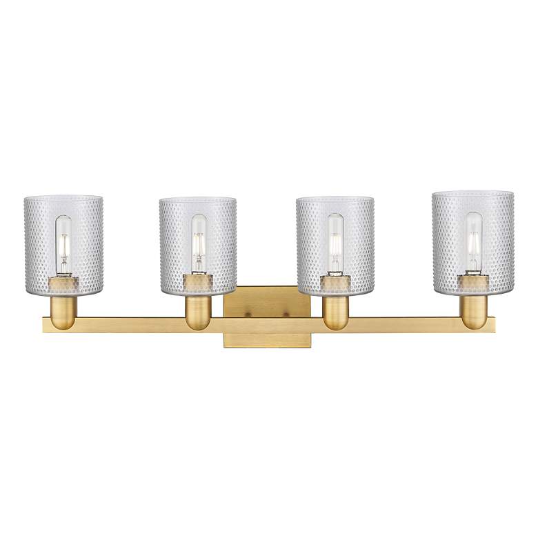 Image 2 Arcadia Cobbleskill 32"W 4 Light Brushed Brass Vanity w/ Clear Shade more views