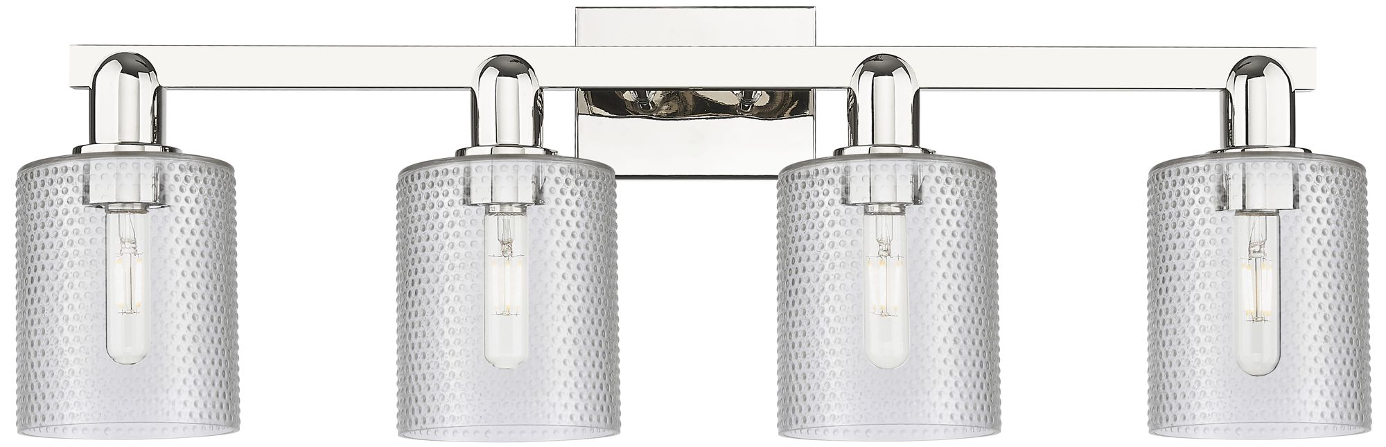 Arcadia Cobbleskill 32"W 4 Light Polished Nickel Vanity w/ Clear Shade
