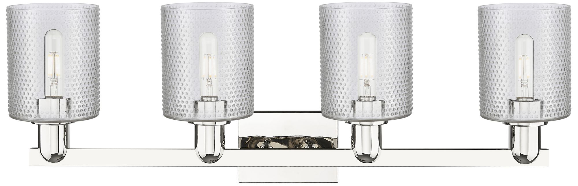Image 2 Arcadia Cobbleskill 32"W 4 Light Polished Nickel Vanity w/ Clear Shade more views