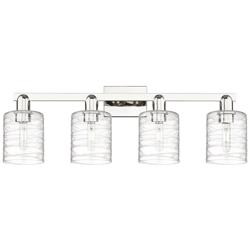 Arcadia Cobbleskill 32"W 4-Lt Polished Nickel Vanity w/ Deco Shade