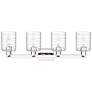 2_Arcadia Cobbleskill 32"W 4-Lt Polished Nickel Vanity w/ Deco Shade more views