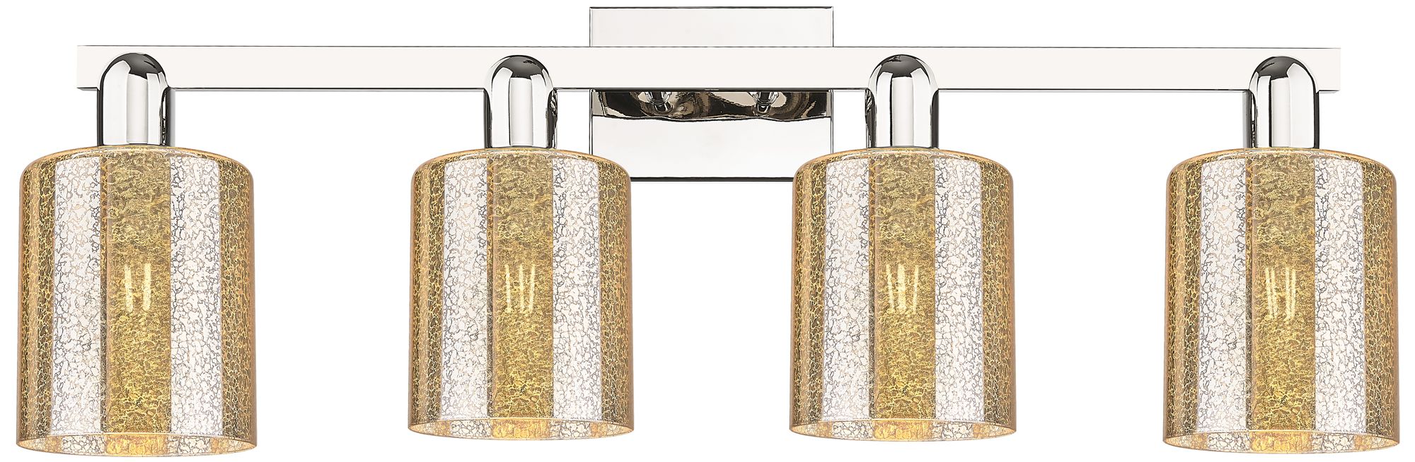 Arcadia Cobbleskill 32"W 4-Lt Polished Nickel Vanity w/ Mercury Shade