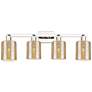 1_Arcadia Cobbleskill 32"W 4-Lt Polished Nickel Vanity w/ Mercury Shade