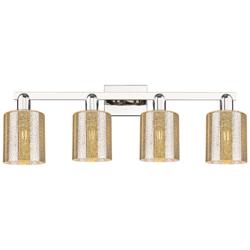 Arcadia Cobbleskill 32"W 4-Lt Polished Nickel Vanity w/ Mercury Shade