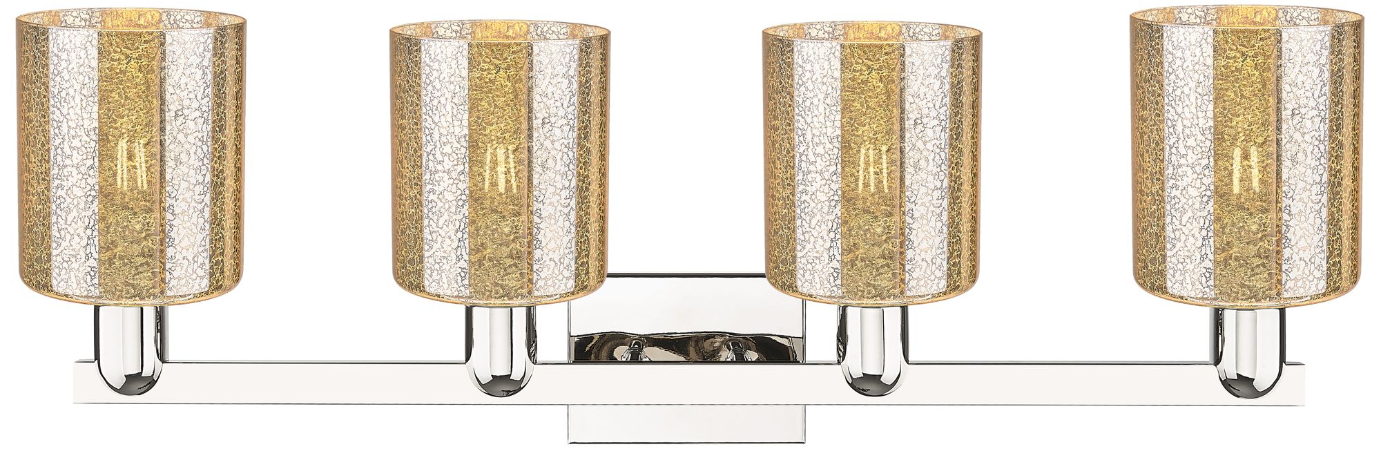 Image 2 Arcadia Cobbleskill 32"W 4-Lt Polished Nickel Vanity w/ Mercury Shade more views