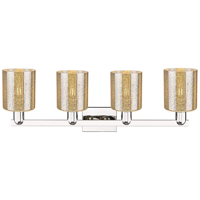 Image 2 Arcadia Cobbleskill 32"W 4-Lt Polished Nickel Vanity w/ Mercury Shade more views