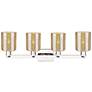 2_Arcadia Cobbleskill 32"W 4-Lt Polished Nickel Vanity w/ Mercury Shade more views