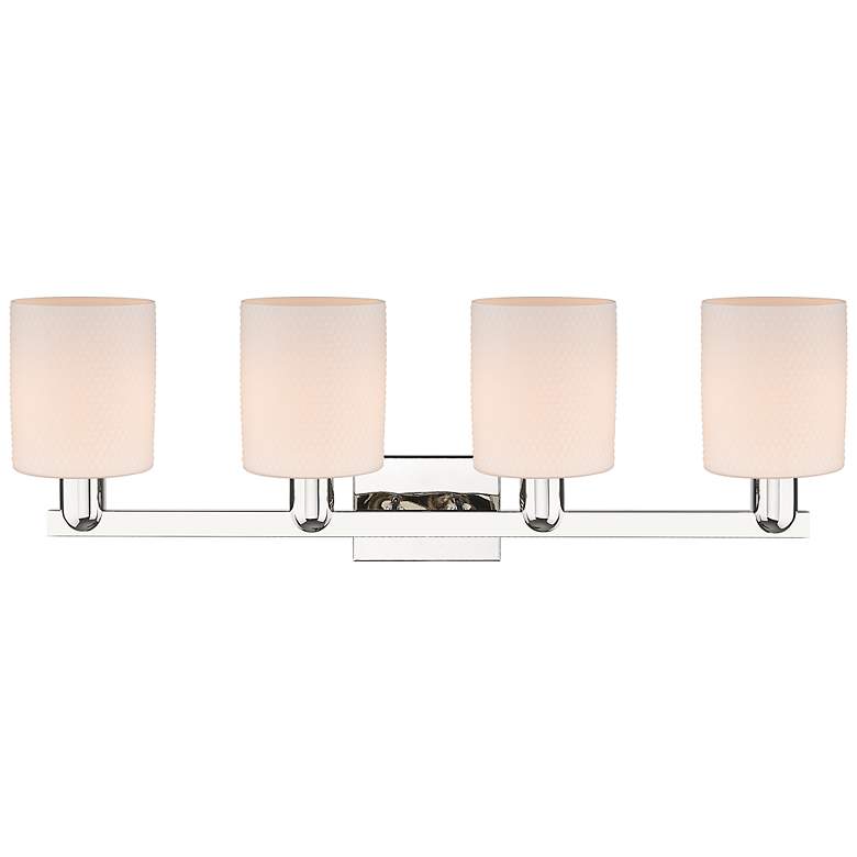 Image 2 Arcadia Cobbleskill 32"W 4-Lt Polished Nickel Vanity w/ White Shade more views