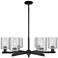Arcadia Cobbleskill 35"W 6 Light Black Stem Chandelier w/ Clear Shade