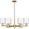 Arcadia Cobbleskill 35"W 6 Light Bronze Stem Chandelier w/ Deco Shade