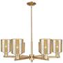 Arcadia Cobbleskill 35"W 6-Lt Bronze Stem Chandelier w/ Mercury Shade
