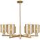 Arcadia Cobbleskill 35"W 6-Lt Bronze Stem Chandelier w/ Mercury Shade