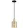 Arcadia Cobbleskill 5"W Black Brass Cord Mini Pendant w/ Mercury Shade