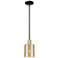 Arcadia Cobbleskill 5"W Black Brass Stem Mini Pendant w/ Mercury Shade