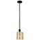 Arcadia Cobbleskill 5"W Black Stem Hung Mini Pendant w/ Mercury Shade