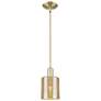 Arcadia Cobbleskill 5"W Brass Stem Hung Mini Pendant w/ Mercury Shade