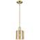 Arcadia Cobbleskill 5"W Brass Stem Hung Mini Pendant w/ Mercury Shade