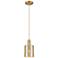 Arcadia Cobbleskill 5"W Brushed Brass Cord Pendant w/ Mercury Shade