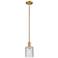 Arcadia Cobbleskill 5"W Brushed Brass Stem Mini Pendant w/ Clear Shade