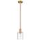 Arcadia Cobbleskill 5"W Brushed Brass Stem Pendant w/ Deco Swirl Shade