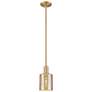 Arcadia Cobbleskill 5"W Brushed Brass Stem Pendant w/ Mercury Shade