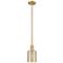 Arcadia Cobbleskill 5"W Brushed Brass Stem Pendant w/ Mercury Shade