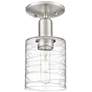 Arcadia Cobbleskill 5"W Brushed Nickel Semi-Flush w/ Deco Swirl Shade