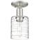 Arcadia Cobbleskill 5"W Brushed Nickel Semi-Flush w/ Deco Swirl Shade