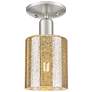 Arcadia Cobbleskill 5"W Brushed Nickel Semi-Flush w/ Mercury Shade