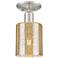 Arcadia Cobbleskill 5"W Brushed Nickel Semi-Flush w/ Mercury Shade